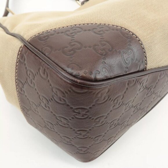 Authentic GUCCI Canvas Leather Shoulder Bag Beige Brown - Picture 8 of 16